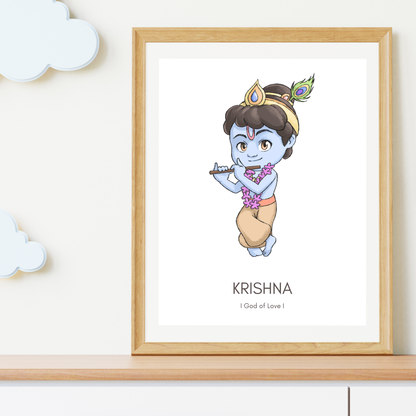 Krishna Poster - Digital Download (No physical item is shipped)