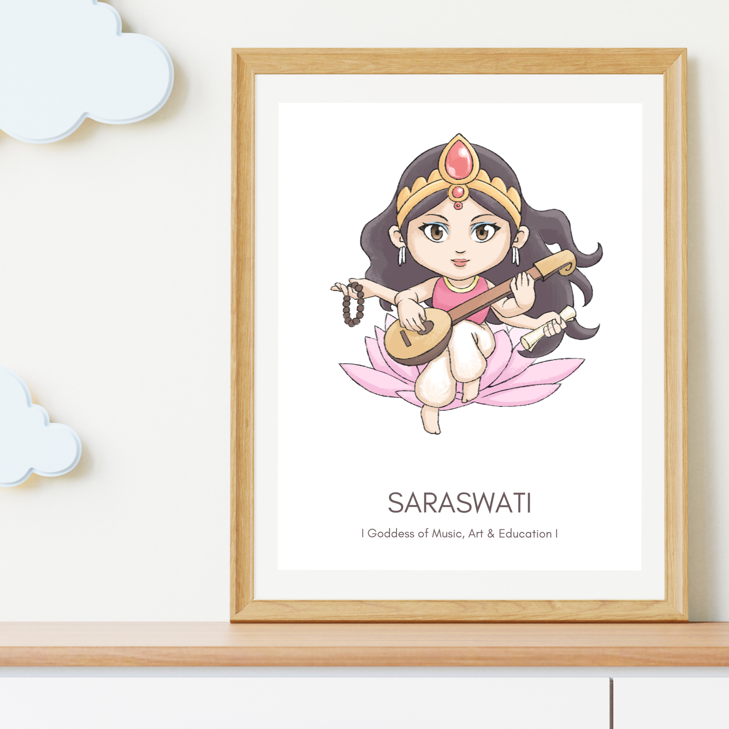 Saraswati Poster - Digital Download (No physical item is shipped)