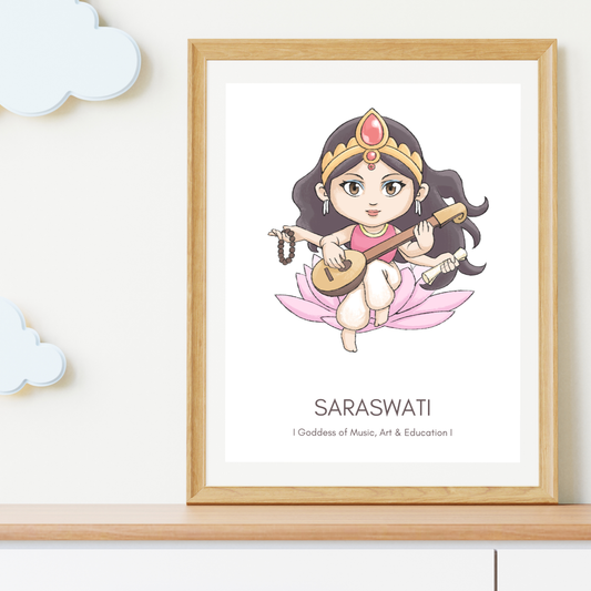 Saraswati Poster - Digital Download (No physical item is shipped)